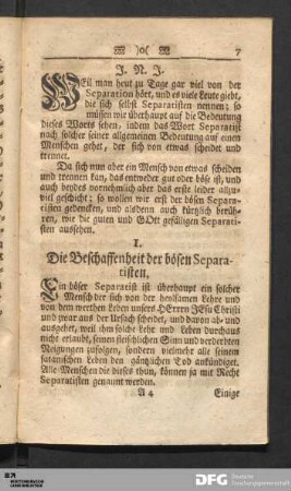 I. Die Beschaffenheit der bösen Separatisten