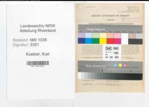 Entnazifizierung Kurt Kuelzer , geb. 06.05.1910 (Kaufmaennischer Angestellter)
