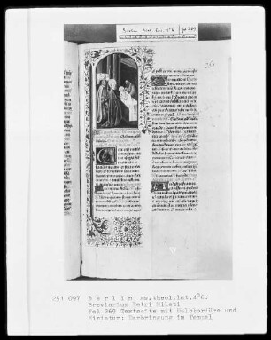 Breviarium Petri Mileti — Darbringung im Tempel, Folio 269recto