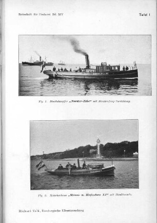 Tafel I. Fig. 1. Staatsdampfer "Norder-Elbe" mit Streckenfang-Vorrichtung.
