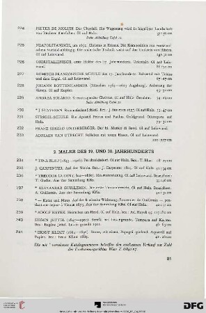 2. Maler des 19. und 20. Jahrhunderts (Nr. 234-278)