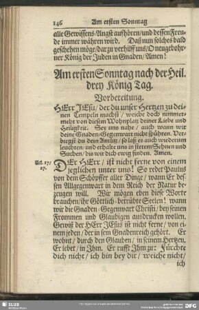 Am ersten Sonntag nach der Heil. drey König Tag