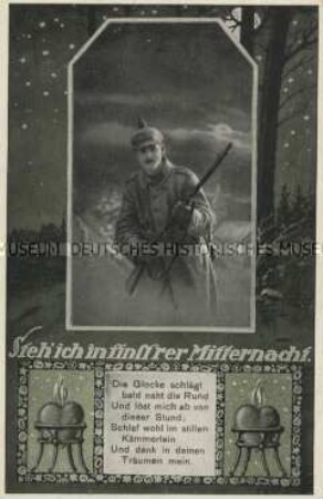 Wachsoldat, mit Vers