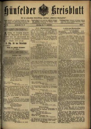 Ausgabe vom Dienstag, den 18. September 1917.