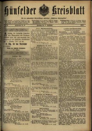 Ausgabe vom Dienstag, den 18. September 1917.