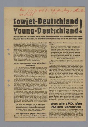"Sowjet-Deutschland gegen Young-Deutschland!"