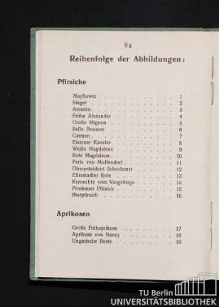 Reihenfolge der Abbildungen: Pfirsiche... Aprikosen...