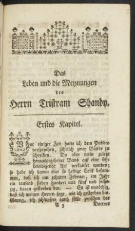 Erstes Kapitel ... Vier und siebenzigstes Kapitel.