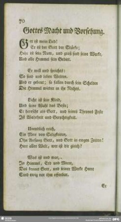 Gottes Macht und Vorsehung