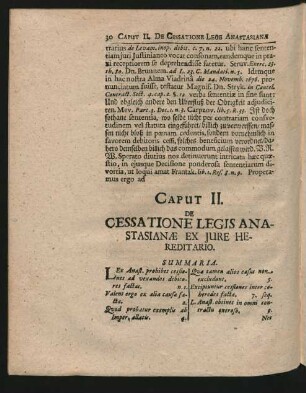 Caput II. De Cessatione Legis Anastasianae Ex Iure Hereditario.