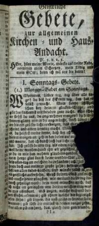 Geistreiche Gebete, zur allgemeinen Kirchen- und Haus-Andacht.