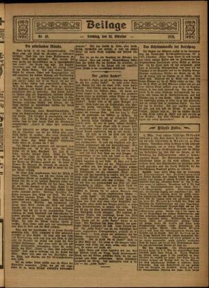 Zweite Ausgabe vom Sonntag, den 23. Oktober 1921.