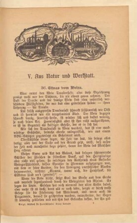 V. Aus Natur und Werkstatt