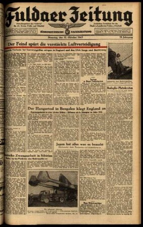Ausgabe vom Dienstag, den 12. Oktober 1943.