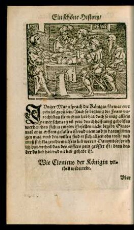 Wie Clonicus der Königin urtheil widerredt.
