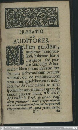 Praefatio Ad Auditores