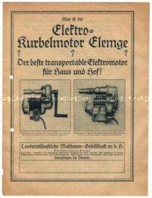 Was ist der Elektro-Kurbelmotor Elemge? Der beste transportable Elektromotor für Haus und Hof!