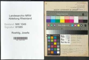 Entnazifizierung Josefa Roehlig , geb. 19.03.1897 (Lehrerin)