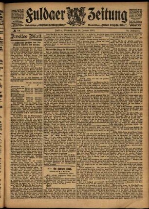 Zweite Ausgabe vom Mittwoch, den 18. Januar 1905.