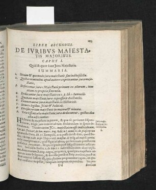 Liber Secundus. De Iuribus Maiestatis Maioribus.
