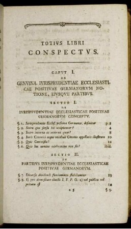 Totius Libri Conspectus.