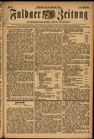 Ausgabe vom Mittwoch, den 26. Februar 1896.