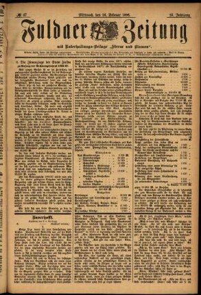 Ausgabe vom Mittwoch, den 26. Februar 1896.