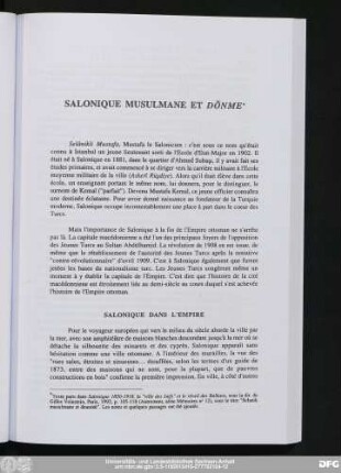 Salonique Musulmane Et Dönme