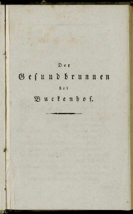 Der Gesundbrunnen dei Buckenhof.