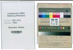 Entnazifizierung Robert Naumann , geb. 09.09.1905 (Kaufmaennischer Angestellter)