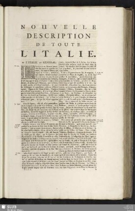 Nouvelle Description De Toute L'Italie