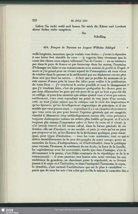 Amable-Guillaume-Prosper Brugière de Barante an August Wilhelm von Schlegel, Napoléon, 25.07.1811
