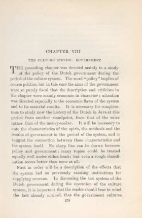 Chapter VIII. The culture system: Government