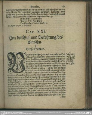 Cap. XXI. Von der Buß und Bekehrung des Menschen