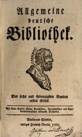 Allgemeine deutsche Bibliothek. 76. 1787