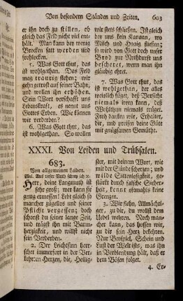 603-688, XXXI. Von Leiden und Trübsalen.