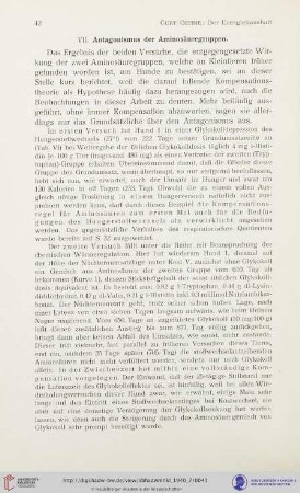 VII. Antagonismus der Aminosäuregruppen
