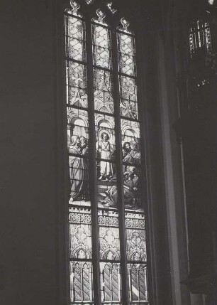 Glasbild mit der Darstellung des zwölfjährigen Christus im Tempel
