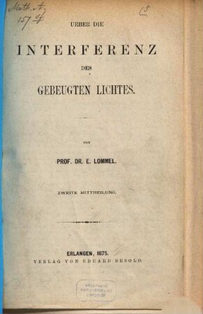 Über die Interferenz des gebeugten Lichtes, 2