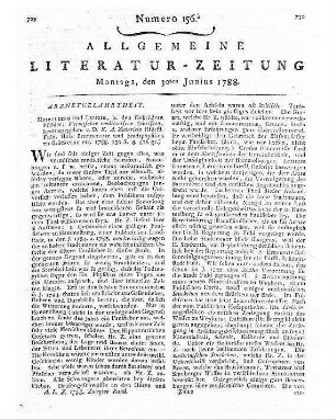 Monatsregister vom Junius 1788