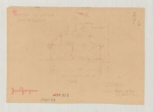 Järshagen (Kreis Schlawe): Hof Gäkendorf. [Haupthaus] (Schnitt)