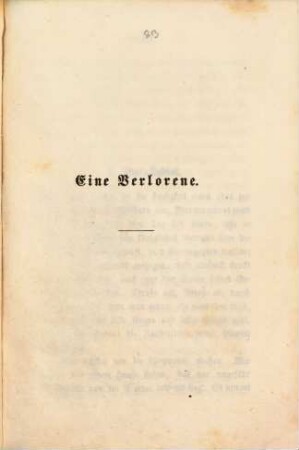 Israelitische Novellen, 3. Eine Verlorene
