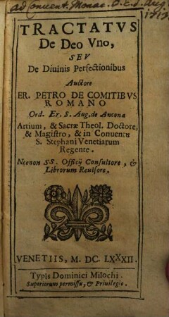 Tractatus de Deo uno