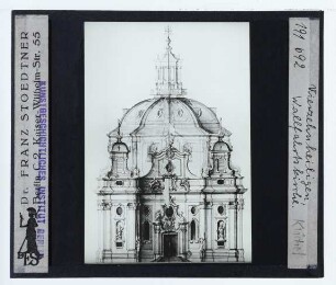 Bad Staffelstein, Wallfahrtskirche Vierzehnheiligen,Küchel, Entwurf für die Wallfahrtskirche Vierzehnheiligen (Zeichnung)