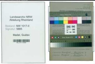Entnazifizierung Gustav Madel , geb. 01.06.1904 (Hilfsaufseher)