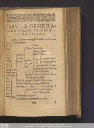 Tabula Generalis Universae Theologiae Synopsin Exhibens.