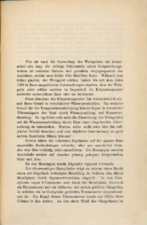 Die Wasserverdunstung der menschlichen Haut unter dem Einflusse des Weingeistes ... : Inaug.-Diss.