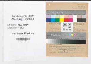 Entnazifizierung Friedrich Herrmann , geb. 04.12.1913 (Oberstleutnant)
