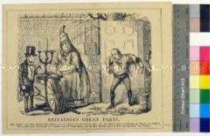 Karikatur aus dem "Punch" auf Prinz Albert und die die unfertigen Vorbereitungen für die Great Exhibition / Londoner Industrieausstellung 1851 (in englischer Sprache)