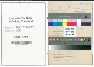 Entnazifizierung Anna Loga , geb. 05.01.1894 (Lehrerin)